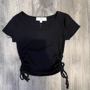 Black Scrunchie Crop Top